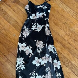 Floral Black and White Maxi Dress